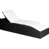 MAISON EXCLUSIVE - Chaise longue avec coussin résine tressée noir