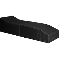 MAISON EXCLUSIVE - Chaise longue avec coussin résine tressée noir