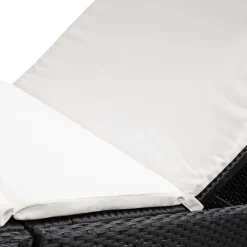 MAISON EXCLUSIVE - Chaise longue avec coussin résine tressée noir