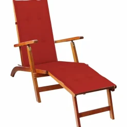 MAISON EXCLUSIVE - Chaise longue d'extérieur repose-pied et coussin acacia solide