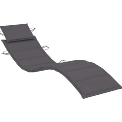 MAISON EXCLUSIVE - Chaise longue avec coussin gris bois d'acacia solide