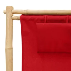 MAISON EXCLUSIVE - Chaise de terrasse bambou et toile rouge
