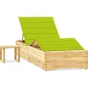 MAISON EXCLUSIVE - Chaise longue de jardin avec table et coussin pin imprégné