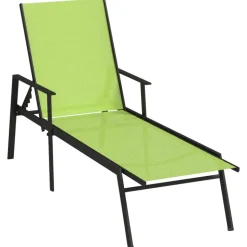 MAISON EXCLUSIVE - Chaise longue acier et tissu textilène vert