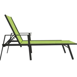MAISON EXCLUSIVE - Chaise longue acier et tissu textilène vert