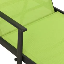 MAISON EXCLUSIVE - Chaise longue acier et tissu textilène vert