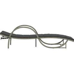 MAISON EXCLUSIVE - Chaise longue et coussin gris clair 60x199x42 cm résine tressée