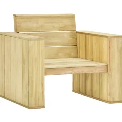 MAISON EXCLUSIVE - Chaise de jardin avec coussins gris bois de pin imprégné