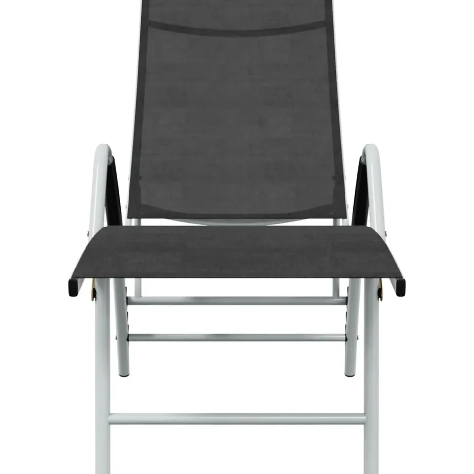 MAISON EXCLUSIVE - Chaise longue textilène et aluminium noir