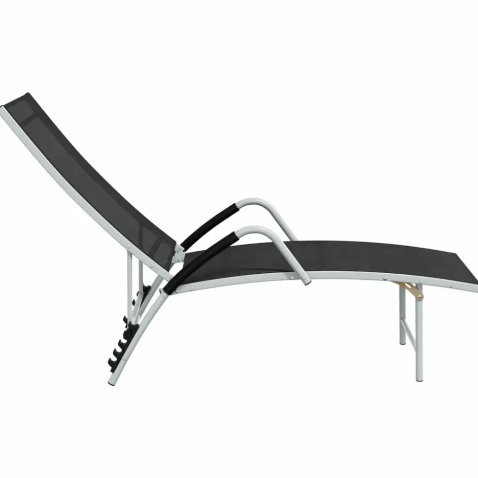 MAISON EXCLUSIVE - Chaise longue textilène et aluminium noir