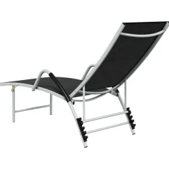 MAISON EXCLUSIVE - Chaise longue textilène et aluminium noir
