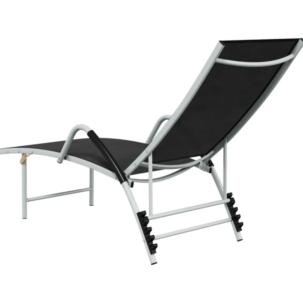 MAISON EXCLUSIVE - Chaise longue textilène et aluminium noir