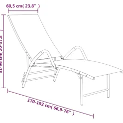 MAISON EXCLUSIVE - Chaise longue textilène et aluminium noir
