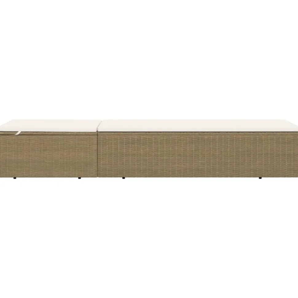MAISON EXCLUSIVE - Chaise longue résine tressée marron et blanc crème