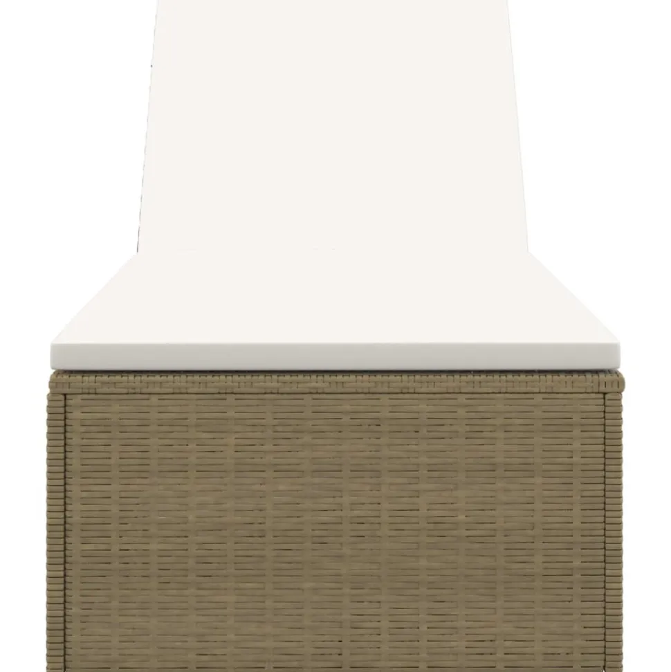 MAISON EXCLUSIVE - Chaise longue résine tressée marron et blanc crème