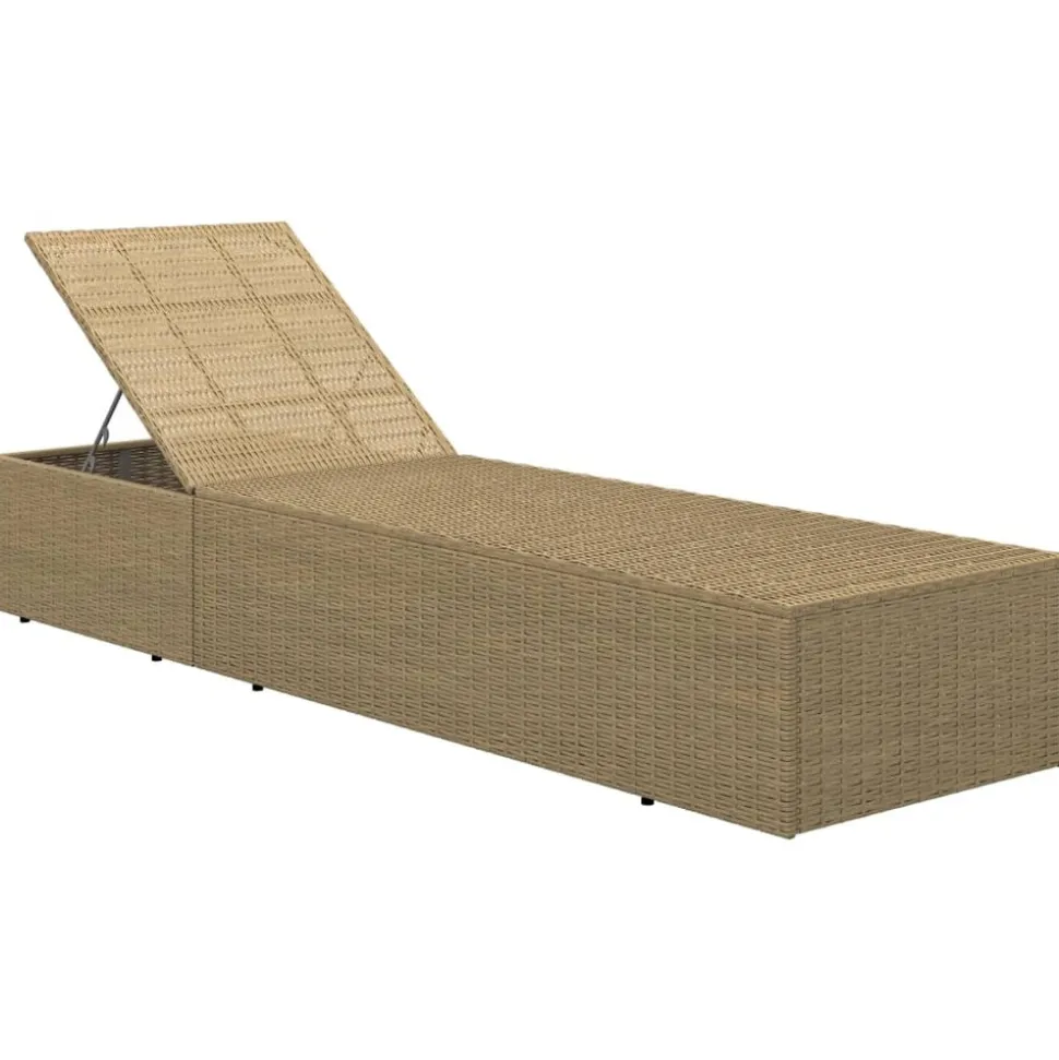 MAISON EXCLUSIVE - Chaise longue résine tressée marron et blanc crème