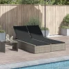 MAISON EXCLUSIVE - Chaise longue double avec coussins gris clair résine tressée
