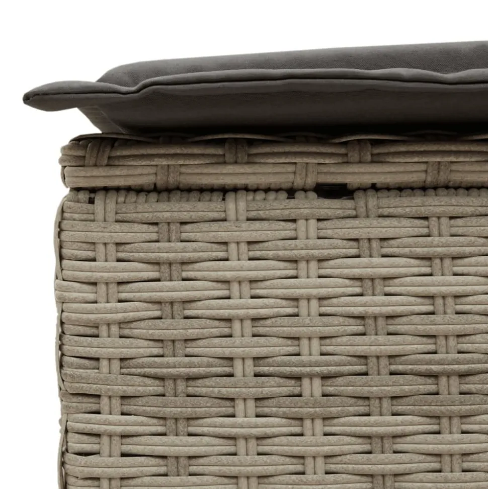 MAISON EXCLUSIVE - Chaise longue double avec coussins gris clair résine tressée