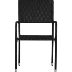 MAISON EXCLUSIVE - Chaise à dîner de jardin empilable lot de 2 noir résine tressée