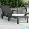 MAISON EXCLUSIVE - Chaise longue réglable en hauteur à 4 positions polypropylène