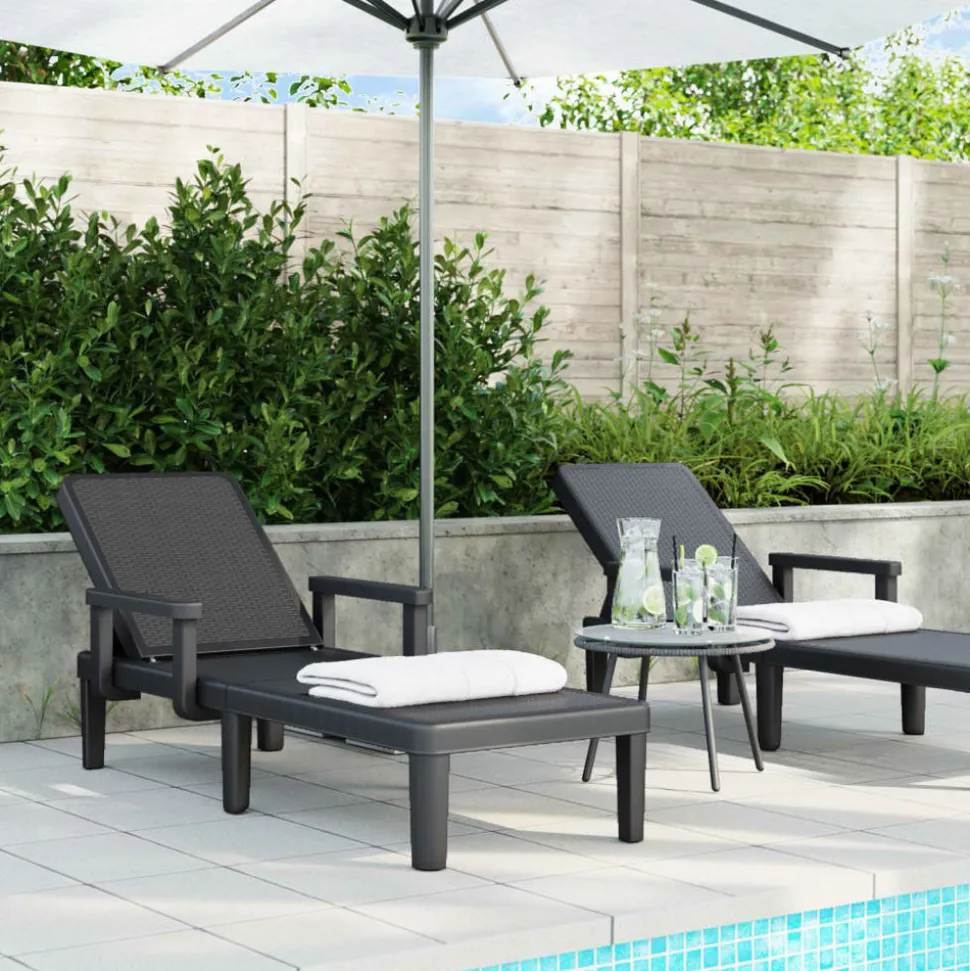 MAISON EXCLUSIVE - Chaise longue réglable en hauteur à 4 positions polypropylène