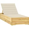 MAISON EXCLUSIVE - Chaise longue avec coussin crème bois de pin imprégné