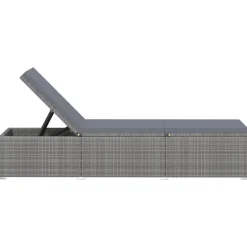 MAISON EXCLUSIVE - Chaise longue avec coussin résine tressée gris