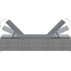 MAISON EXCLUSIVE - Chaise longue avec coussin résine tressée gris