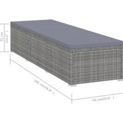 MAISON EXCLUSIVE - Chaise longue avec coussin résine tressée gris