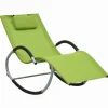 MAISON EXCLUSIVE - Chaise longue avec oreiller vert textilène