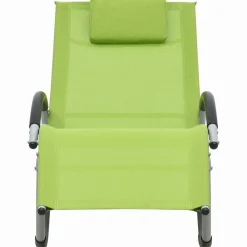 MAISON EXCLUSIVE - Chaise longue avec oreiller vert textilène