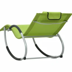 MAISON EXCLUSIVE - Chaise longue avec oreiller vert textilène