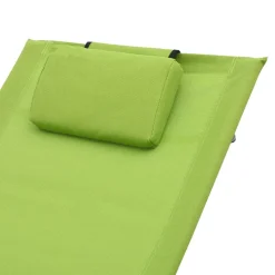 MAISON EXCLUSIVE - Chaise longue avec oreiller vert textilène