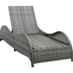 MAISON EXCLUSIVE - Chaise longue avec coussin résine tressée anthracite