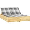 MAISON EXCLUSIVE - Chaise longue double avec coussins bois de pin imprégné
