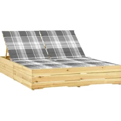 MAISON EXCLUSIVE - Chaise longue double avec coussins bois de pin imprégné