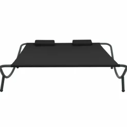 MAISON EXCLUSIVE - Chaise longue d'extérieur tissu noir