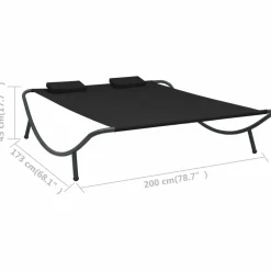 MAISON EXCLUSIVE - Chaise longue d'extérieur tissu noir