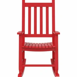 MAISON EXCLUSIVE - Chaise à bascule enfants rouge bois de peuplier massif