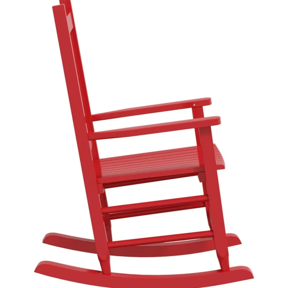 MAISON EXCLUSIVE - Chaise à bascule enfants rouge bois de peuplier massif