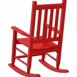 MAISON EXCLUSIVE - Chaise à bascule enfants rouge bois de peuplier massif