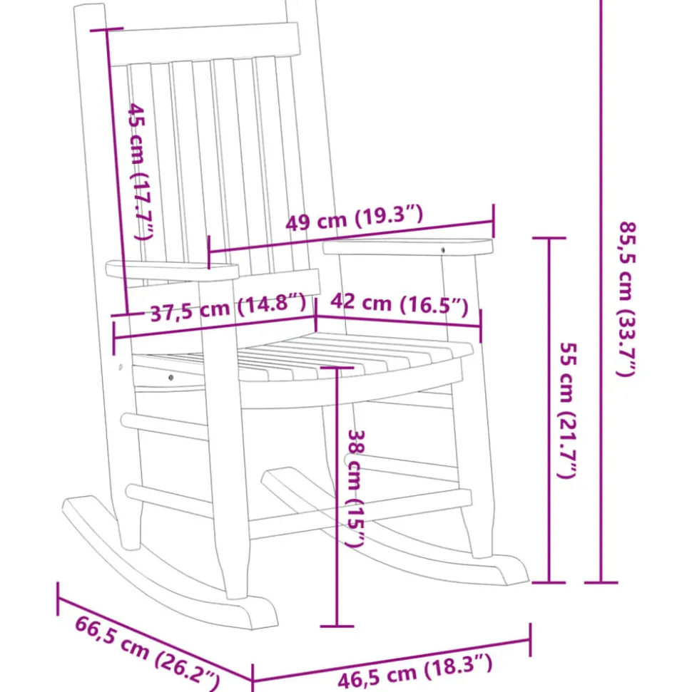 MAISON EXCLUSIVE - Chaise à bascule enfants rouge bois de peuplier massif