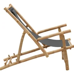 MAISON EXCLUSIVE - Chaise de terrasse bambou et toile gris foncé