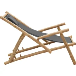 MAISON EXCLUSIVE - Chaise de terrasse bambou et toile gris foncé