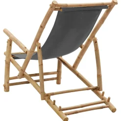 MAISON EXCLUSIVE - Chaise de terrasse bambou et toile gris foncé