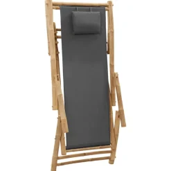 MAISON EXCLUSIVE - Chaise de terrasse bambou et toile gris foncé