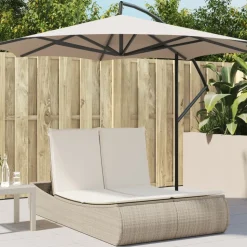 MAISON EXCLUSIVE - Chaise longue double avec coussins beige résine tressée