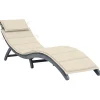 MAISON EXCLUSIVE - Chaise longue avec coussin gris bois d'acacia solide