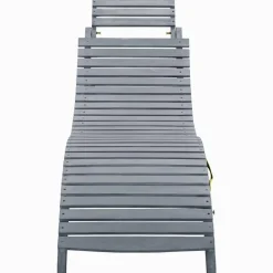 MAISON EXCLUSIVE - Chaise longue avec coussin gris bois d'acacia solide