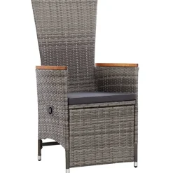 MAISON EXCLUSIVE - Chaise inclinable de jardin 2pc et coussins résine tressée gris